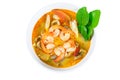 Tom Yum Goong - Thai hot and spicy soup with shrimp - Thai Cuisi Royalty Free Stock Photo