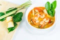 Tom Yum Goong - Thai hot and spicy soup with shrimp - Thai Cuisi Royalty Free Stock Photo