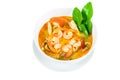 Tom Yum Goong - Thai hot and spicy soup with shrimp. Royalty Free Stock Photo