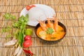 Tom Yum Goong, Thai hot spicy soup shrimp Royalty Free Stock Photo