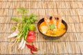 Tom Yum Goong, Thai hot spicy soup shrimp Royalty Free Stock Photo