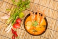 Tom Yum Goong, Thai hot spicy soup shrimp Royalty Free Stock Photo