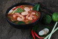 Tom Yum Goong,Thai soup with shrimp Royalty Free Stock Photo