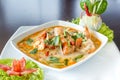 Tom Yum Koong Thai Language is prawn and lemon grass soup delicious Thai food Royalty Free Stock Photo