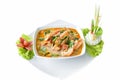 Tom Yum Koong Thai Language is prawn and lemon grass soup delicious Thai food Royalty Free Stock Photo