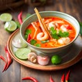 Tom Yum Kung is the national dish of Thailand, famous for its spicy and delicious taste.