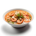 Tom Yum Kung, Thai food in a cup on white background Royalty Free Stock Photo