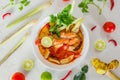 Tom Yum Kung Thai food tastes delicious and spicy Royalty Free Stock Photo