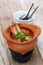 Tom yum kung, thai hot and sour soup cuisine Royalty Free Stock Photo