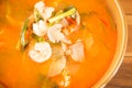 Tom Yum Kung thai spicy seafood soup Royalty Free Stock Photo