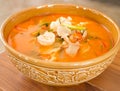 Tom Yum Kung thai spicy seafood soup Royalty Free Stock Photo