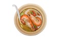 Tom Yum Nam Koong Khon - Creamy Thai soup with prawns Royalty Free Stock Photo