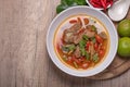 Tom Yum Pork Cartilage, spicy and sour Thai food. Popular