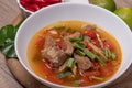 Tom Yum Pork Cartilage, spicy and sour Thai food. Popular