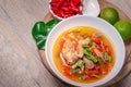 Tom Yum Pork Cartilage, spicy and sour Thai food. Popular