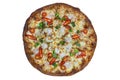 Tom Yum Seafood Pizza. Clipping path and Isolated