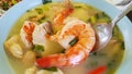 Tom yum seafood soup, Delicious thai food Royalty Free Stock Photo