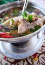 Tom Yum seafood soup or spicy tom yum seafood soup Royalty Free Stock Photo