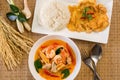 Tom yum seafood spicy typical Thai soup,Delicious Thai food style Cuisine