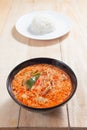 Tom Yum soup with Jasmine Rice Royalty Free Stock Photo