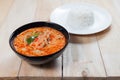 Tom Yum soup with Jasmine Rice Royalty Free Stock Photo