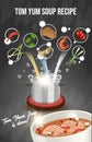 Tom Yum Soup Recipe Culinary Banner, Brochure