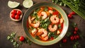Tom yum soup table meal menu spicy thai prawn hot bowl shrimp fish fresh dish cuisine Royalty Free Stock Photo