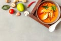 Tom yum soup. Thai cuisine. Healthy eating. Recipes