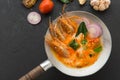 Tom Yum soup or tom yum goong, a Thai traditional spicy prawn so