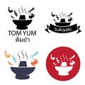 Tom Yum, Sukiyaki ,Spicy Hot pot logo and icon Royalty Free Stock Photo
