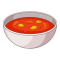 Tom yum thai soup icon, cartoon style