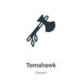 Tomahawk vector icon on white background. Flat vector tomahawk icon symbol sign from modern wild west collection for mobile Royalty Free Stock Photo