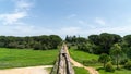 Aqueduct of Tomar near the templar castle. Tomar, Portugal Royalty Free Stock Photo