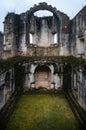 Ruins of the chapter house of the convent of christ, ancient templar stronghold and monastery in Tomar, Portugal