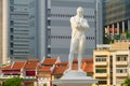 Tomas Stamford Raffles monument, Singapore Royalty Free Stock Photo