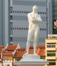 Tomas Stamford Raffles monument, Singapore Royalty Free Stock Photo