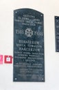 Plaque commemorating the heroes of the Tomaszow army