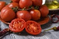 Tomates de colgar, a typical spanish species of tomatoes Royalty Free Stock Photo