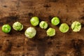 Tomatillos, green tomatoes, shot from above with copy space Royalty Free Stock Photo