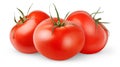 Three isolated tomatoes Royalty Free Stock Photo