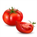 Realistic fresh red big tomato