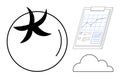 Tomato, Analytics Chart, and Cloud Representing Agriculture Technology and Data Integration Royalty Free Stock Photo