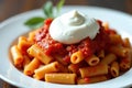 Tomato Basil Pasta and Pancetta Royalty Free Stock Photo