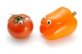 Tomato and bellpepper with eyes