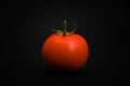 Tomato on a black background