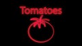 Tomato on a black background, vector illustration, neon. appetizing, round tomato, healthy food. neon red, bright illumination, a