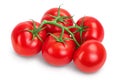 Tomato branch isolated on white background with clipping path and full depth of field. Royalty Free Stock Photo