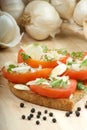 Tomato bread with onion and organic garlic