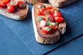 Tomato bruchetta slices Royalty Free Stock Photo