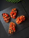 Tomato bruchetta slices Royalty Free Stock Photo